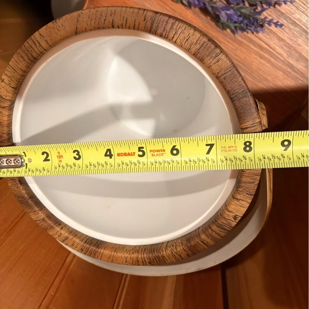 Mid-Century Modern faux wood grain ice bucket